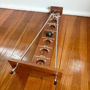 Vintage Space Probe Wooden Tabletop Game, Retro Ball Slide Skill Game